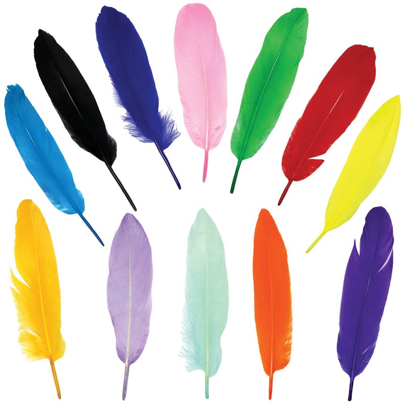 Millennial Essentials 120pcs Colorful Goose Feathers for DIY Crafts, Jewelry Making, Wedding, Home or Party Decorations, 12 Colors (6-8 Inches) - Image 4
